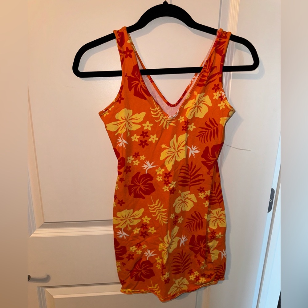Wild Fable Orange and Yellow Floral Dress